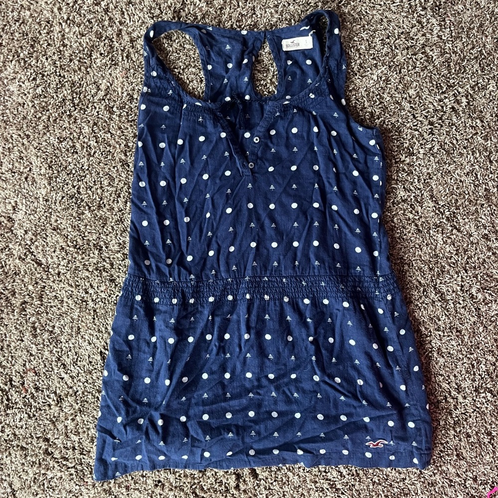 Hollister Blue and White Patterned Dress